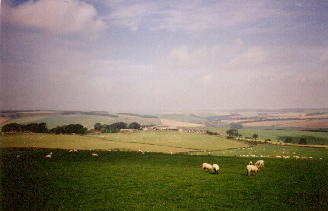 Looking down on Horseley farm from to of hill
