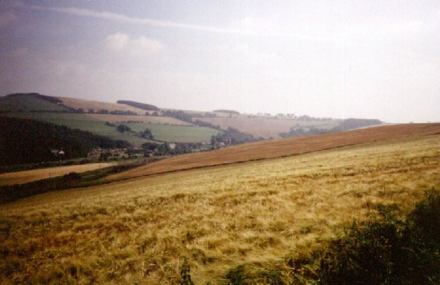 View of fields beside East coast railway line